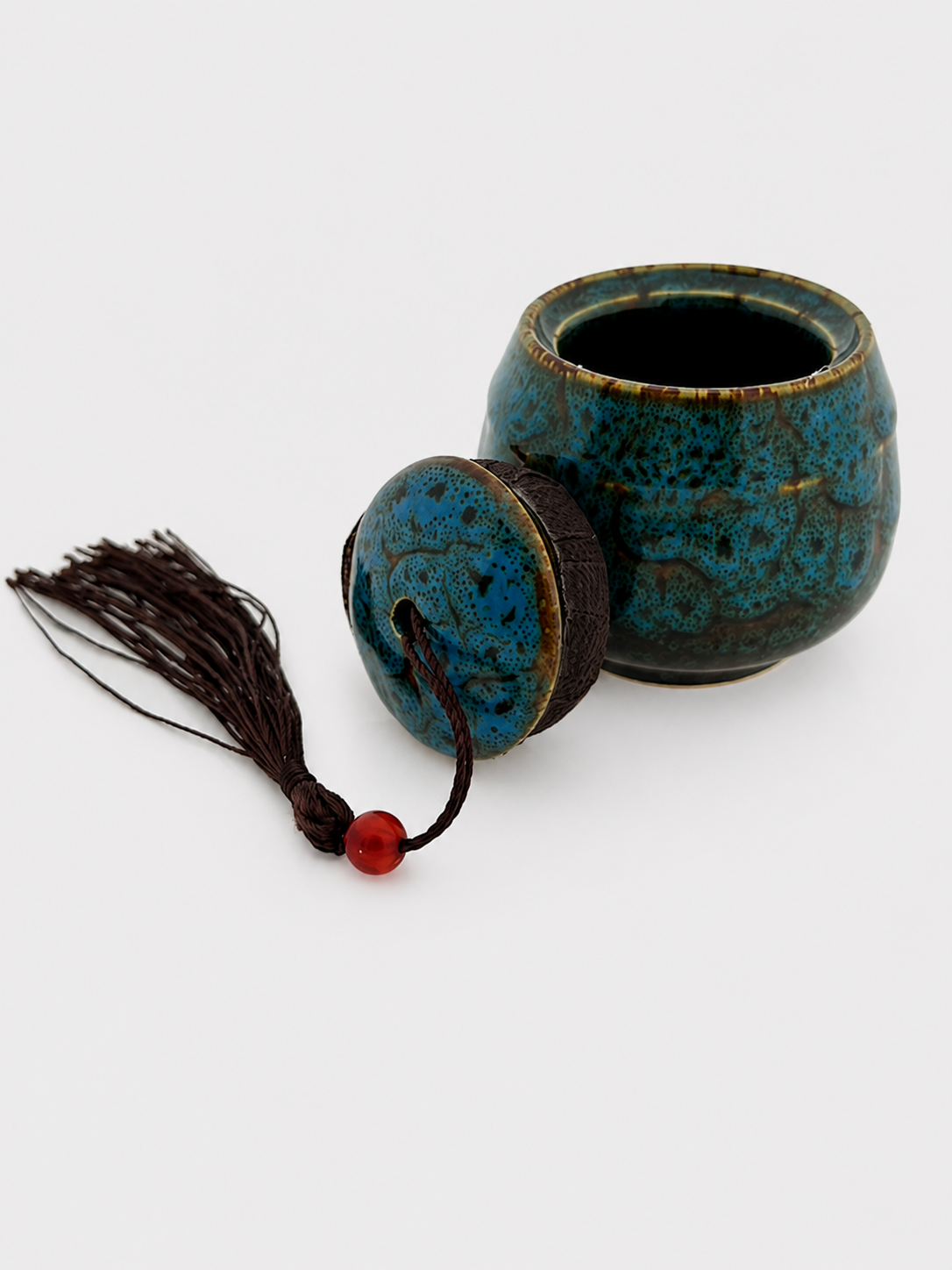 Mini urn met kwastje - Blauw